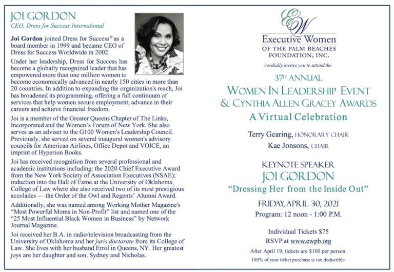 Dress for Success CEO Joi Gordon to Speak at Executive Women Luncheon